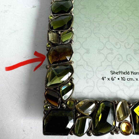 Sheffield Home Crystals Collection Jeweled Green Yellow Rhinestones 4x6" READ - Picture 7 of 15